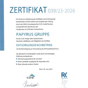 EFB Zertifikat